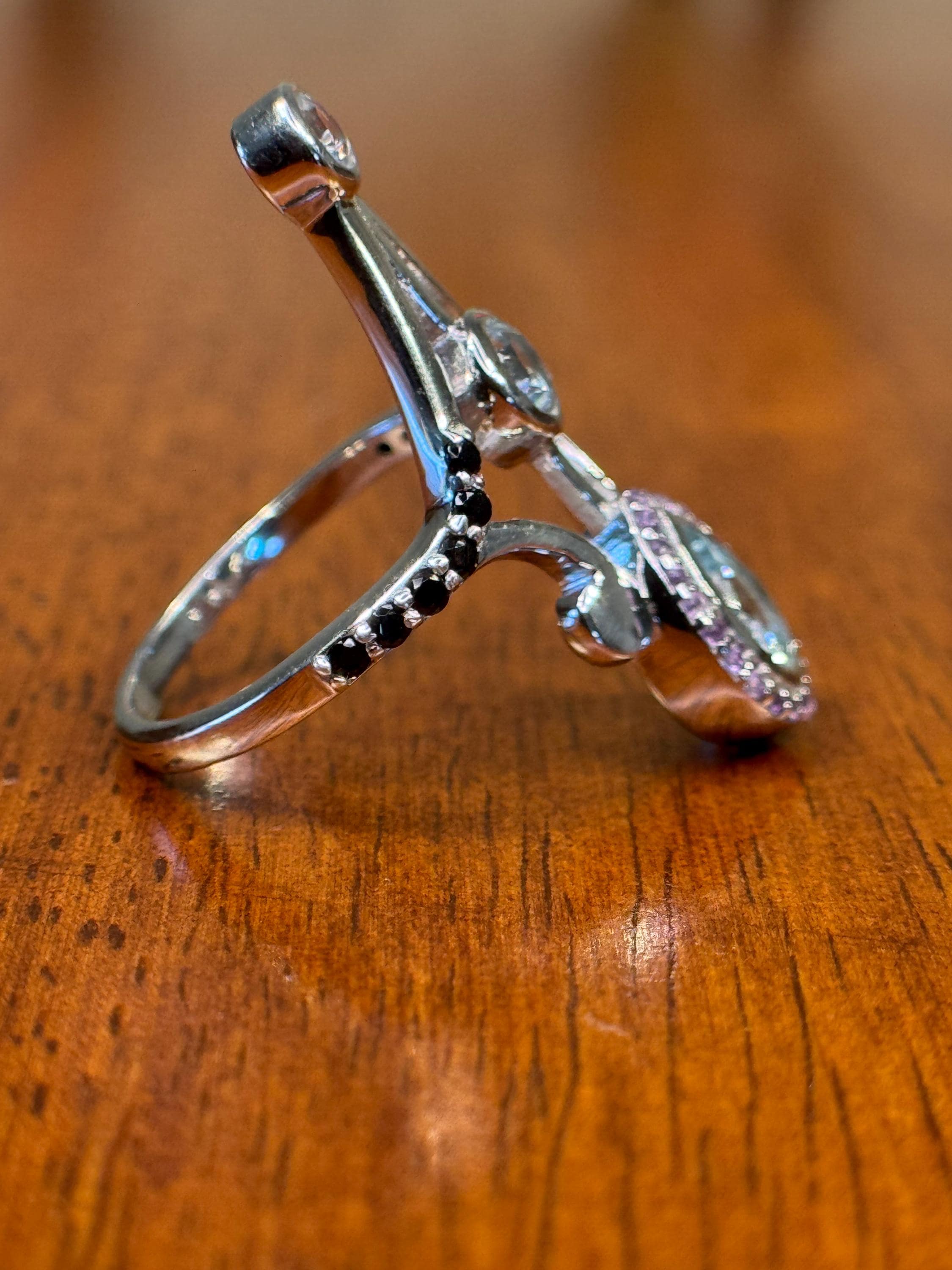 Aquamarine & Amethyst Ring – Egyptian-Inspired Jewelry