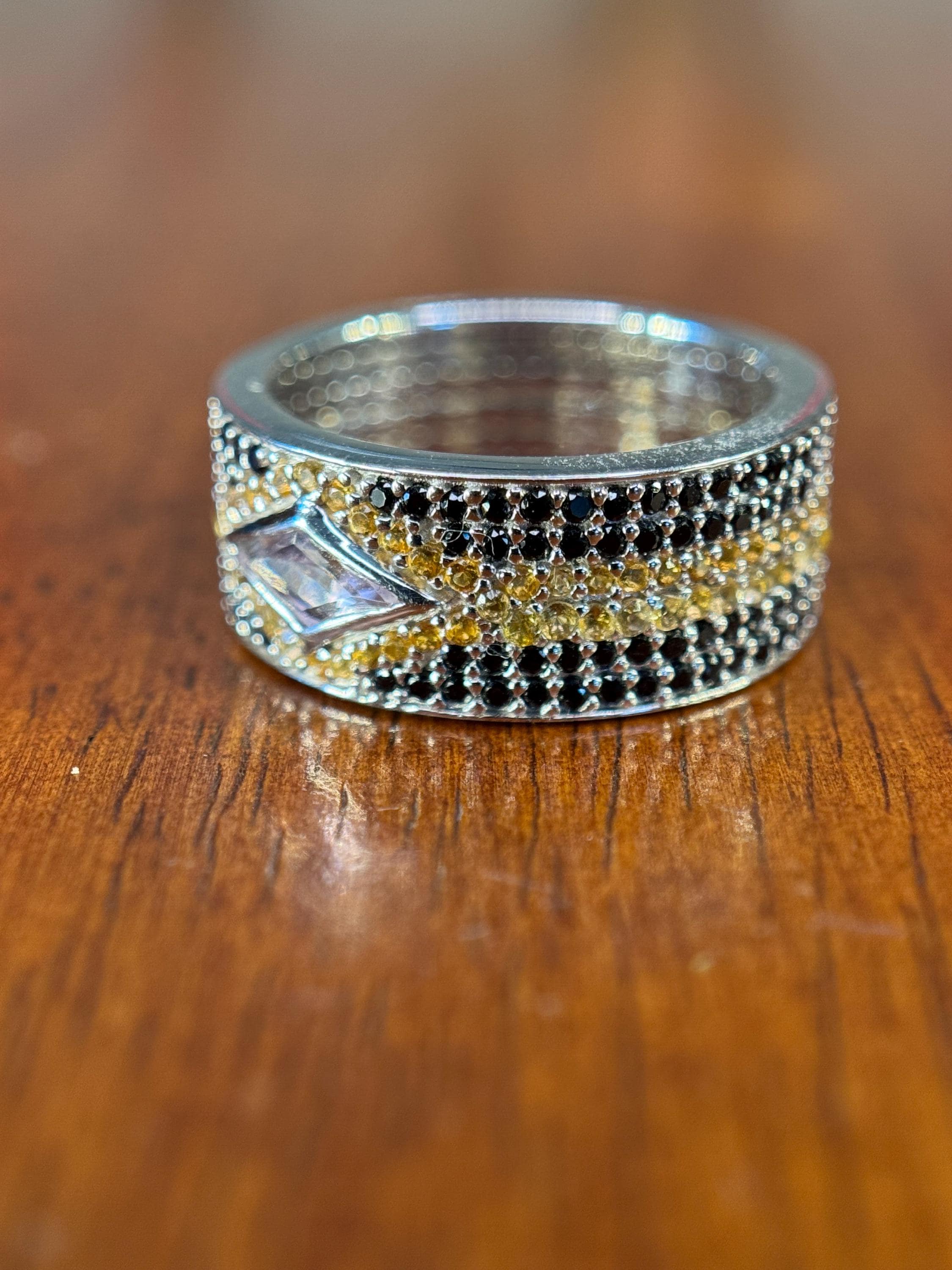 Black Diamond, Ametrine, & Citrine Ring – 2.1 cts of Natural Diamonds