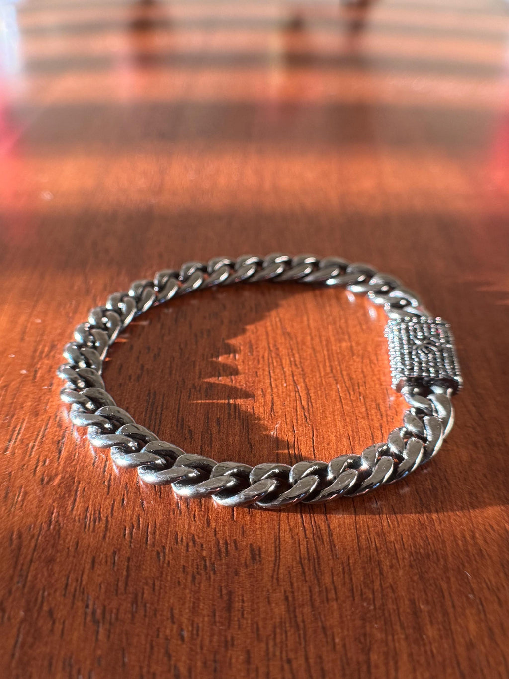 Black Diamond Cuban Chain Bracelet on Black Silver – 1.1ct Natural Diamonds